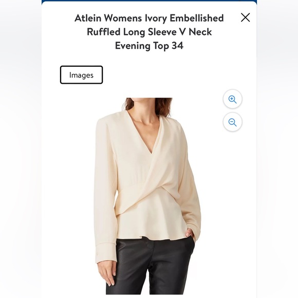 ATLEIN Draped Peplum Blouse Asymmetric Cream FLAWS 36/US6 - Picture 15 of 15